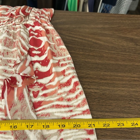 Parker Silk Split Ruffled Waist Marbled Tie Dye Mini Dress - Picture 9 of 10